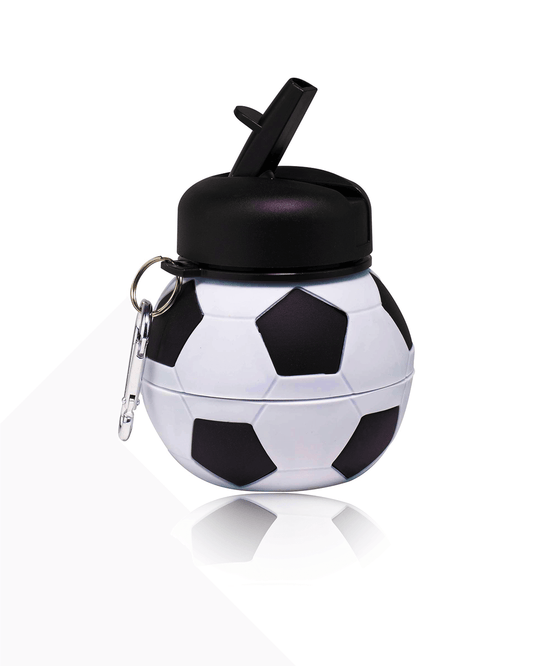 Collapsible Silicone Soccer Ball Water Bottle for Kids