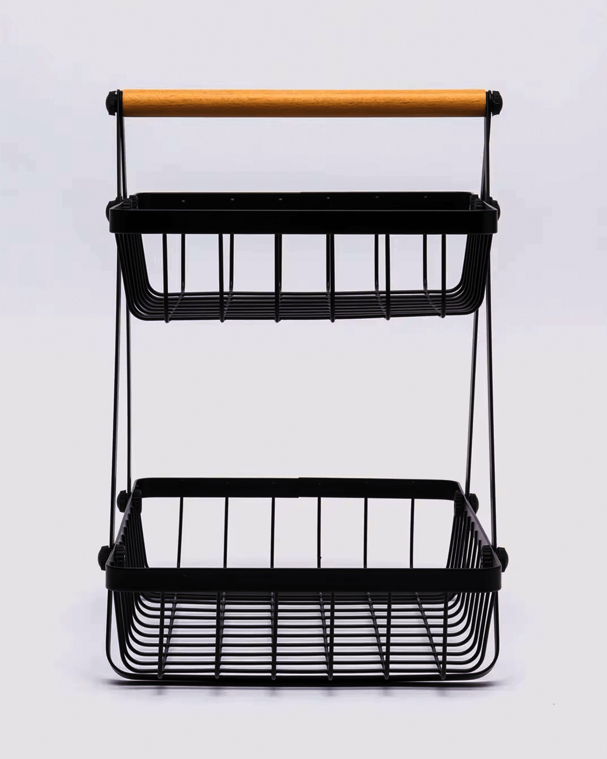 Elegant Dual-Tier Metal Fruit and Snack Basket
