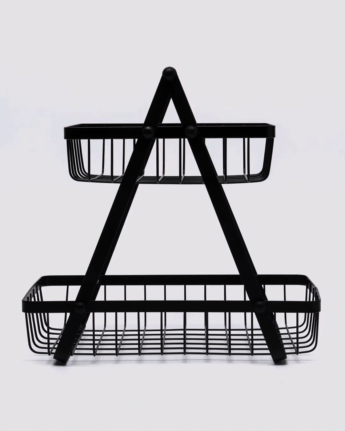 Elegant Dual-Tier Metal Fruit and Snack Basket