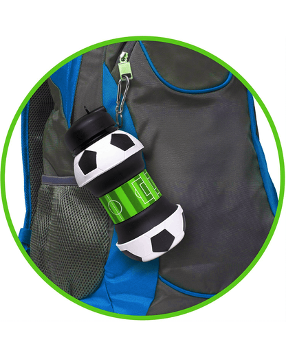 Collapsible Silicone Soccer Ball Water Bottle for Kids